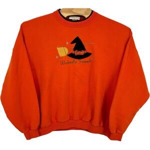 Vintage 90s y2k Women's Pleasant Shade Halloween 'Wickedly Sweet' Crewneck 3XL
